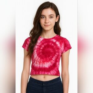 Kids Medium Juniors Small Tie Dye Spiral Design Tee Shirt